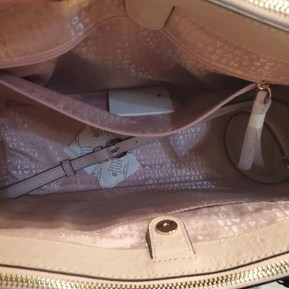 Kate Spade Embossed Leather Tote in Shell Pink (Baby Pink) - Picture 7 of 12